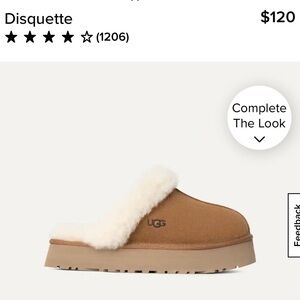 Disquette chestnut ugg platform slipper size 6.5